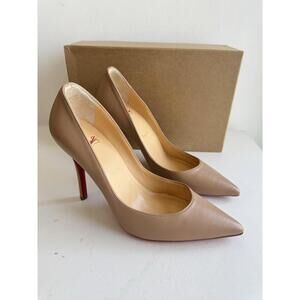 NEW CHRISTIAN LOUBOUTIN 'Apostrophy' Leather Pointed Red-Sole Pumps size 38
